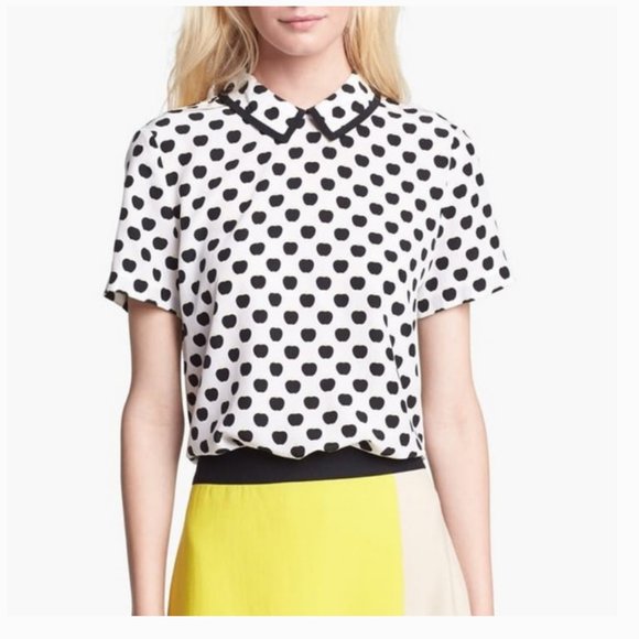 Kate Spade Sierra Apple Print Top blouse 2 nwot - Picture 3 of 13